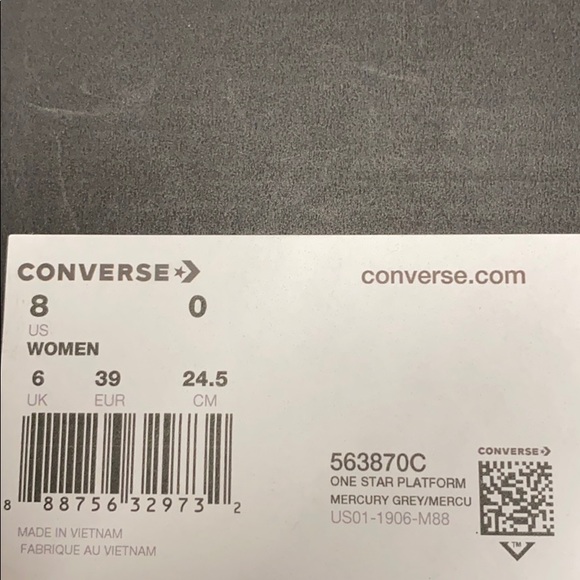 Converse One Star Platform OX Suede Mercury Grey W - Picture 9 of 9